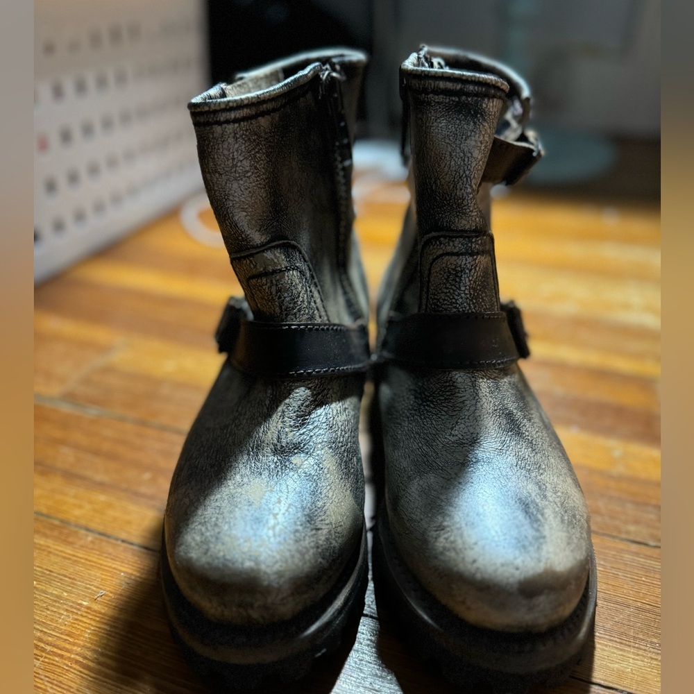 Freebird Black and Gray Combat Boots